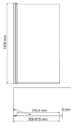 WasserKRAFT Шторка на ванну Berkel 48P01-80 Fixed – фотография-2